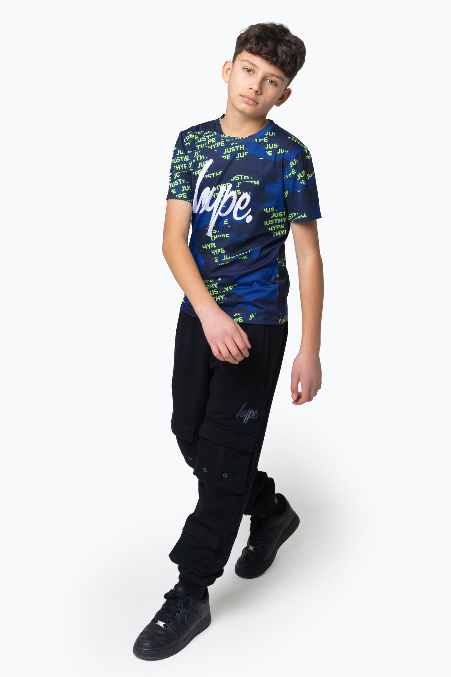 Hype Boys Multi Navy Camo Block Logo T-Shirt