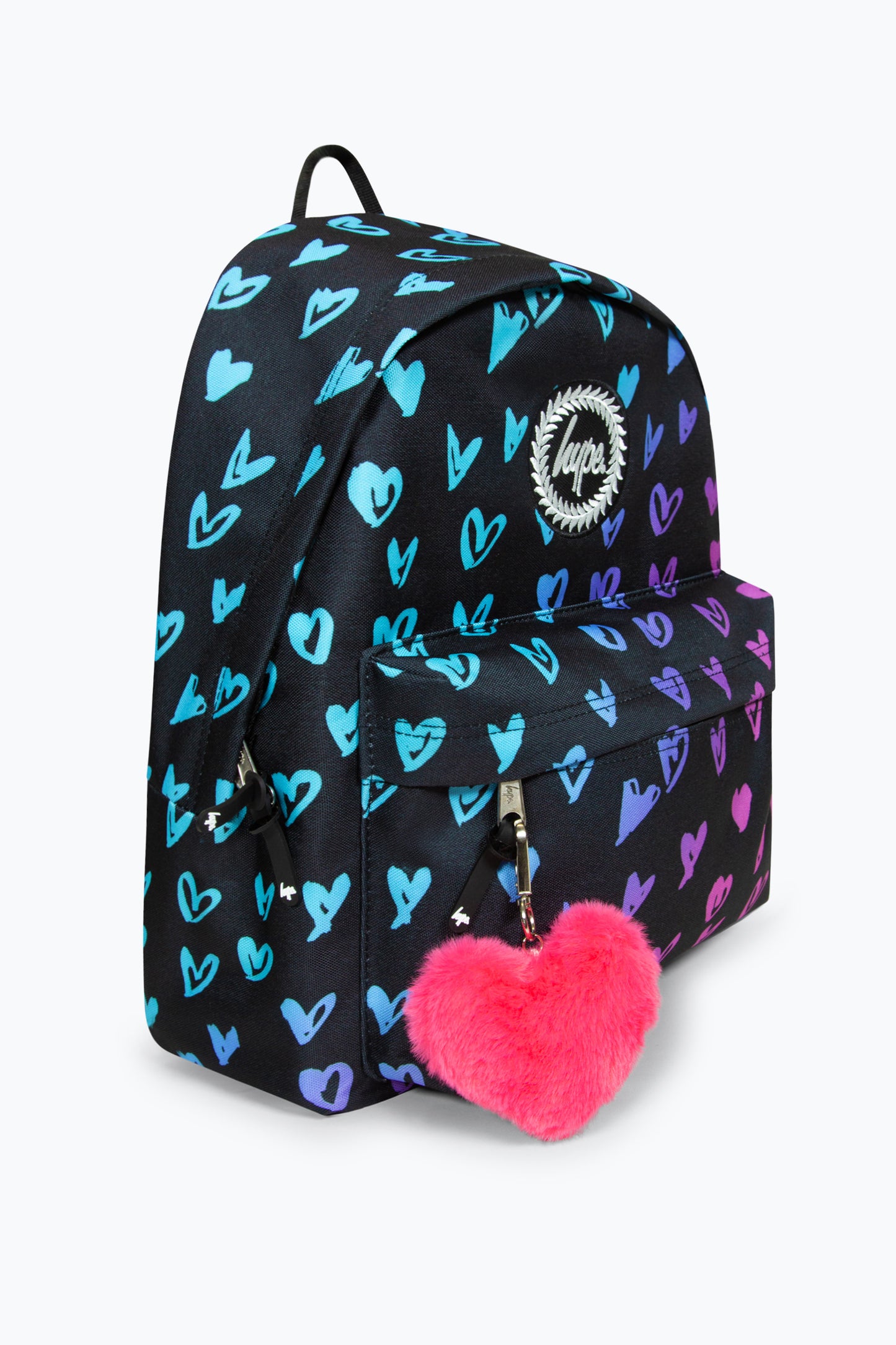 Hype Black Scribble Hearts Iconic Girls School Backpack