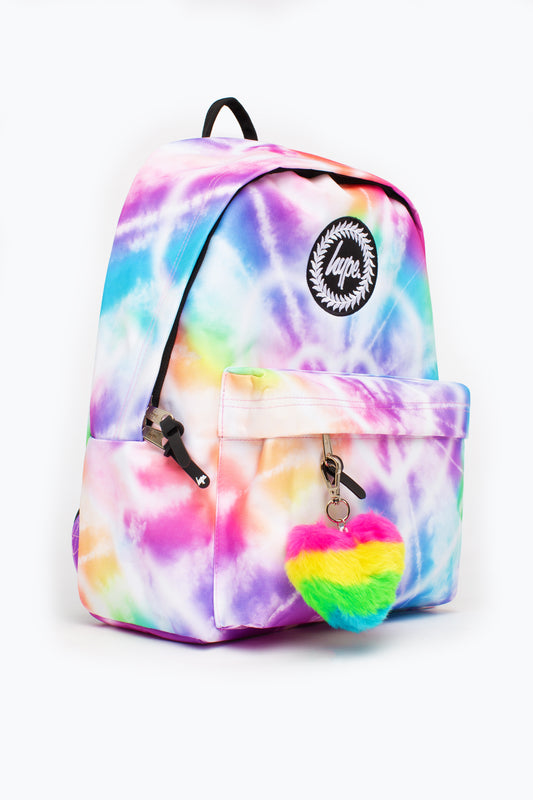 HYPE GIRLS RAINBOW HEART TIE DYE ICONIC BACKPACK