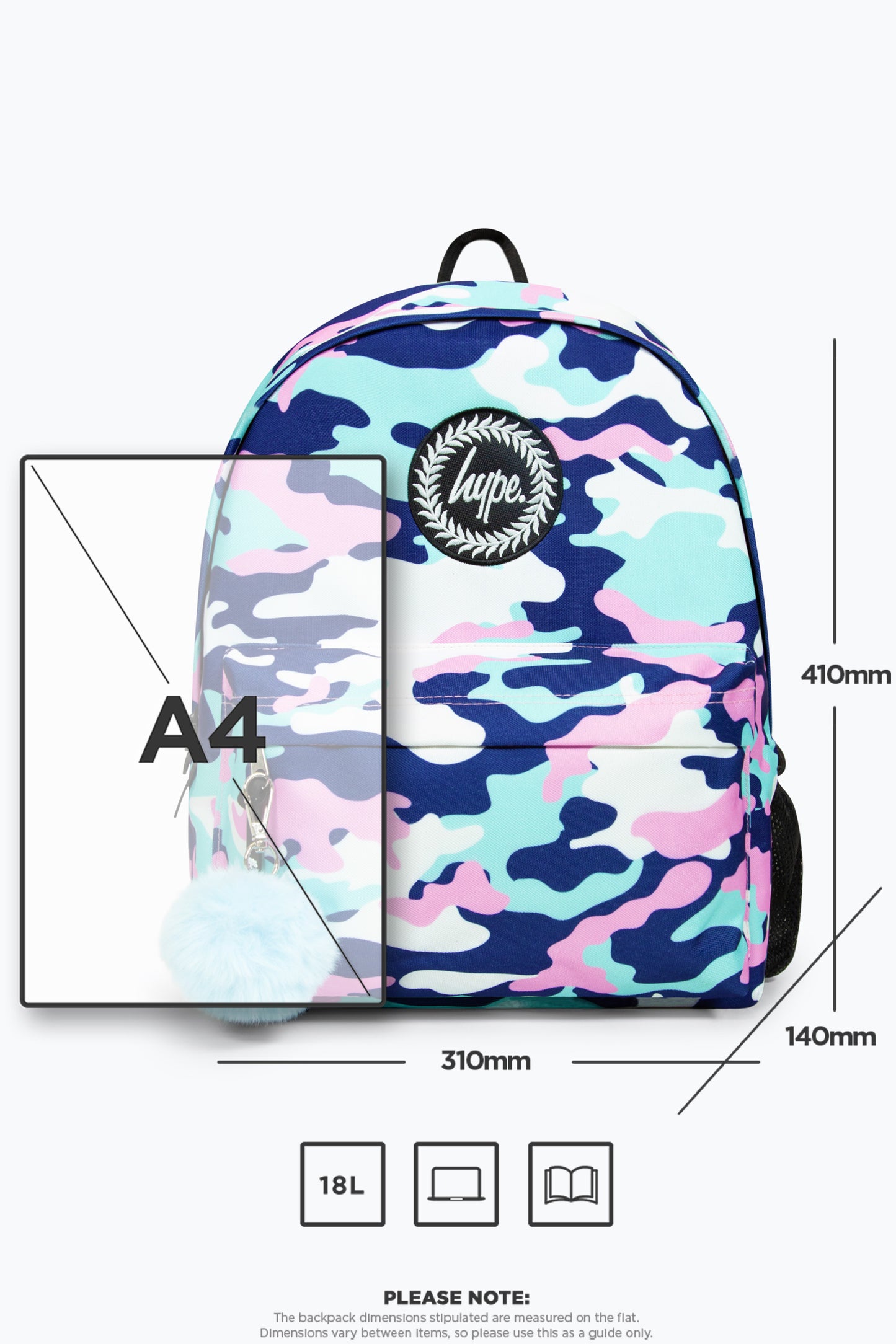 Hype Girls Iconic Pink/Blue Evie Camo Backpack