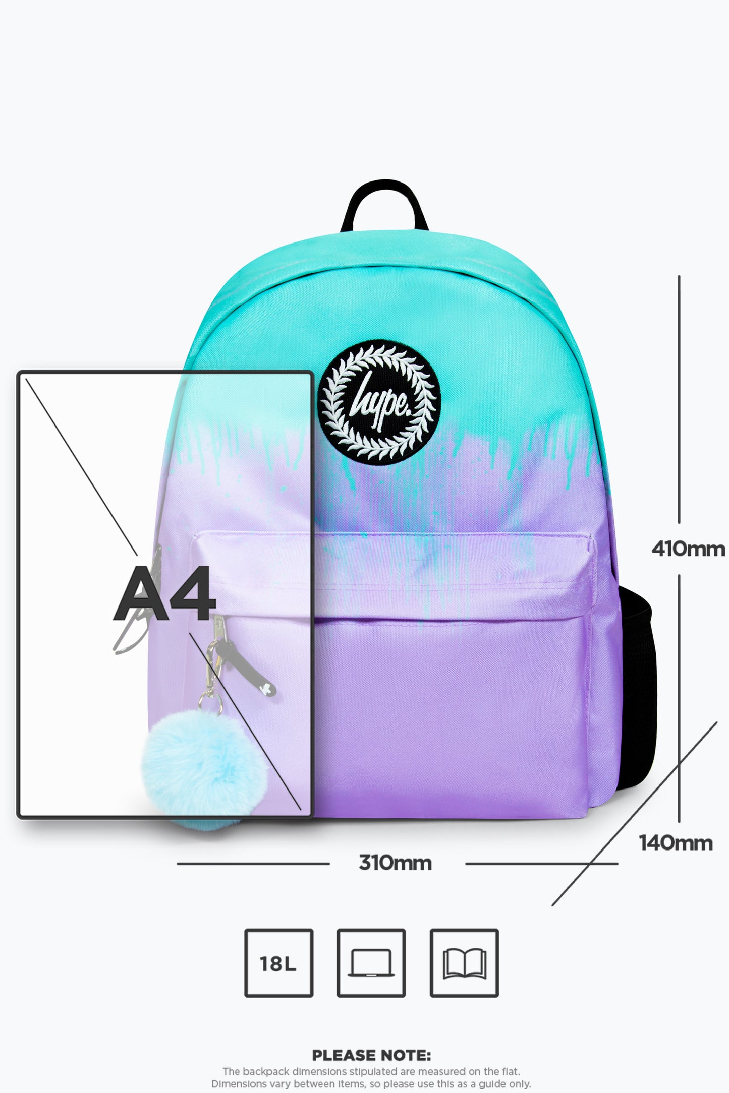 Hype Iconic Lilac/Teal Drips Girls Backpack
