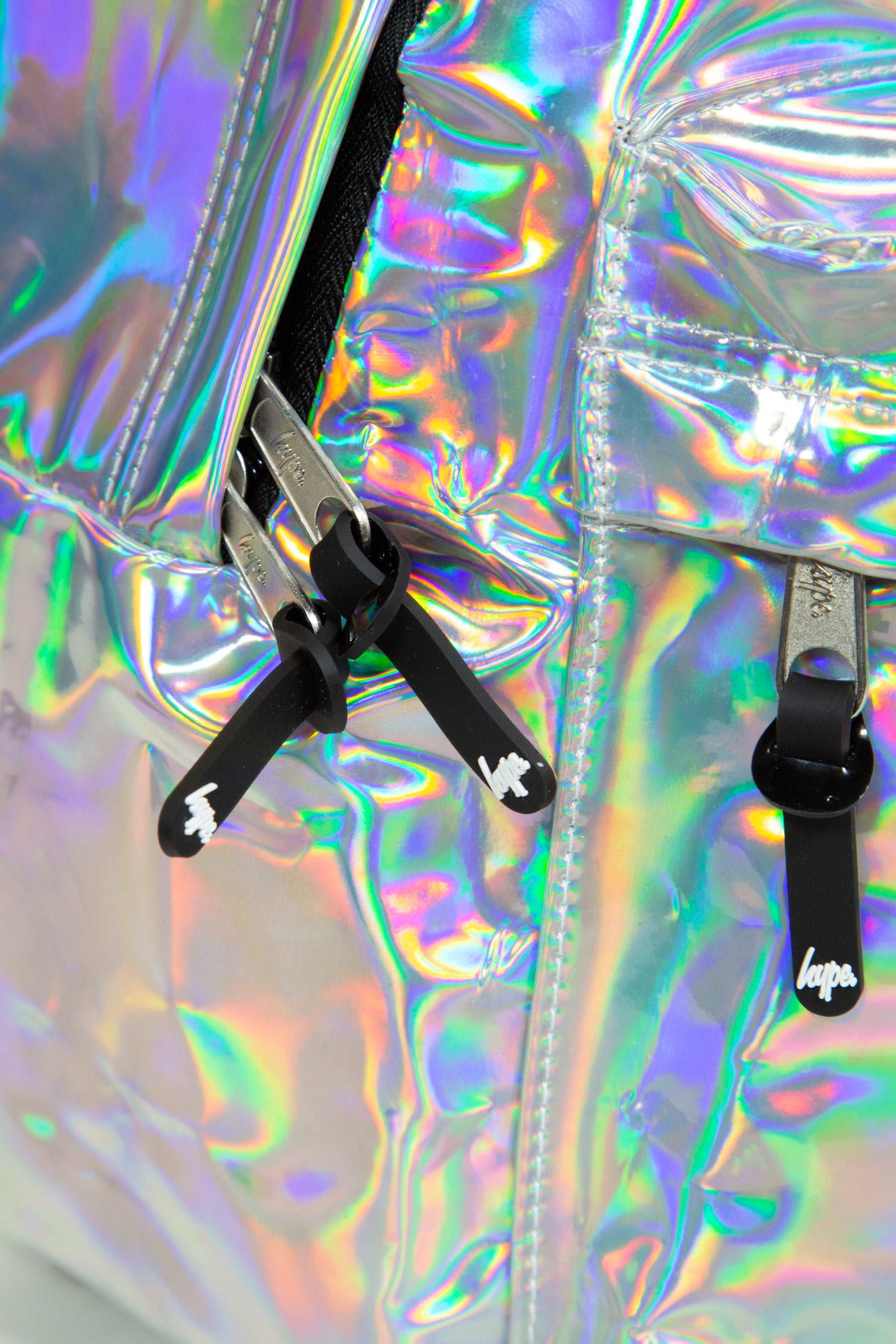 hype holographic mini backpack Girls Scribble Hearts Donaghys Girls Iconic Silver Holographic Backpack