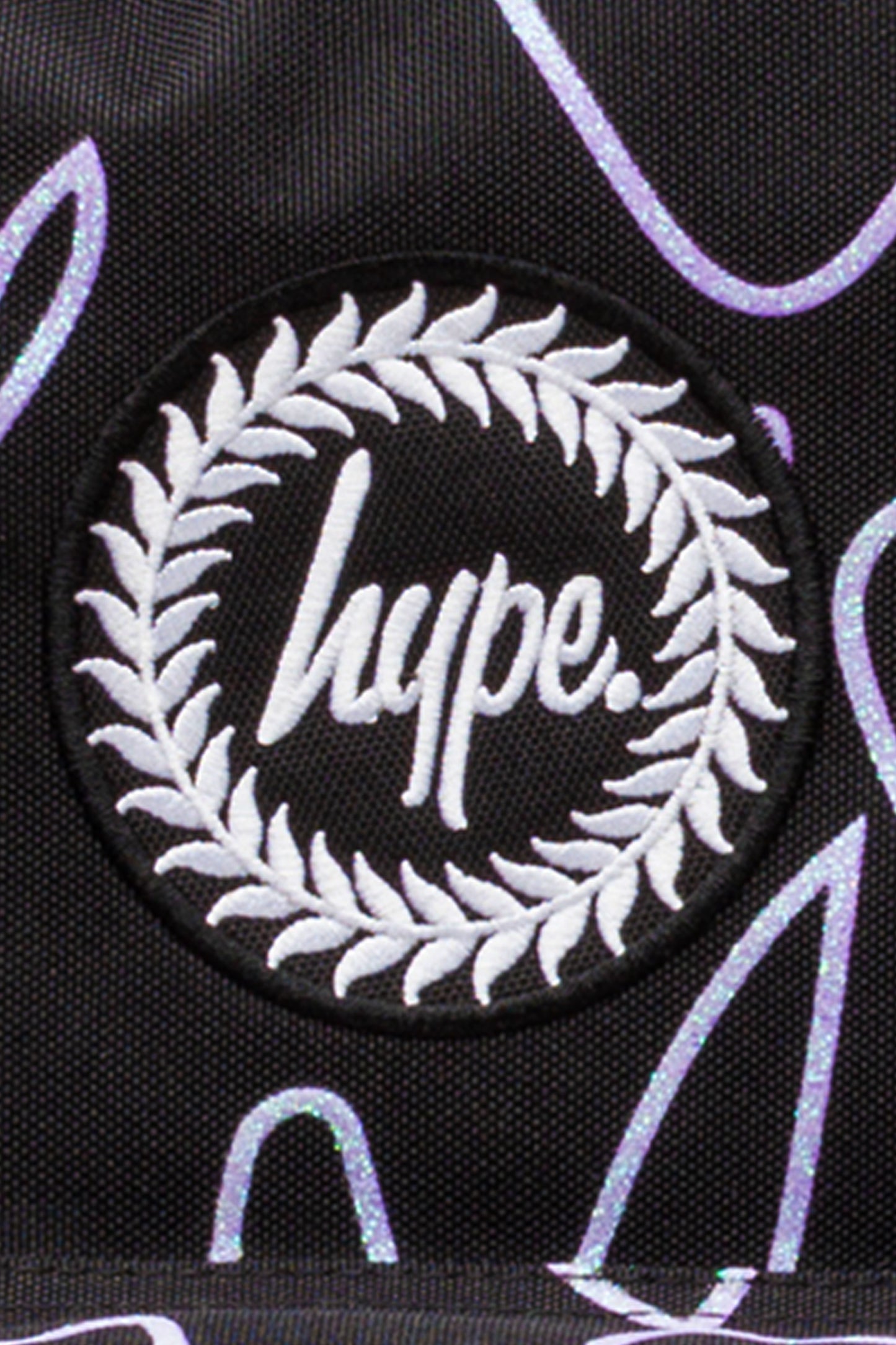 Hype Girls Black/Purple Glitter Scribble Hearts Iconic Backpack