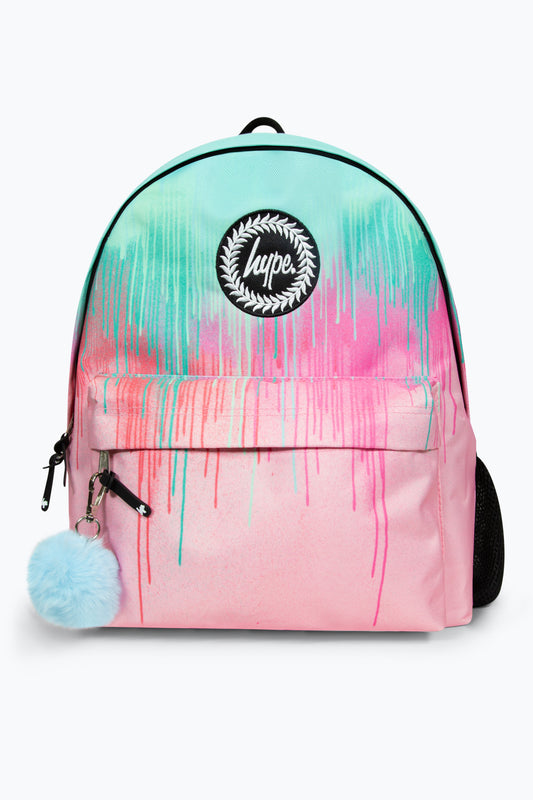 Hype Iconic Pink/Teal Pastel Drips Girls Backpack