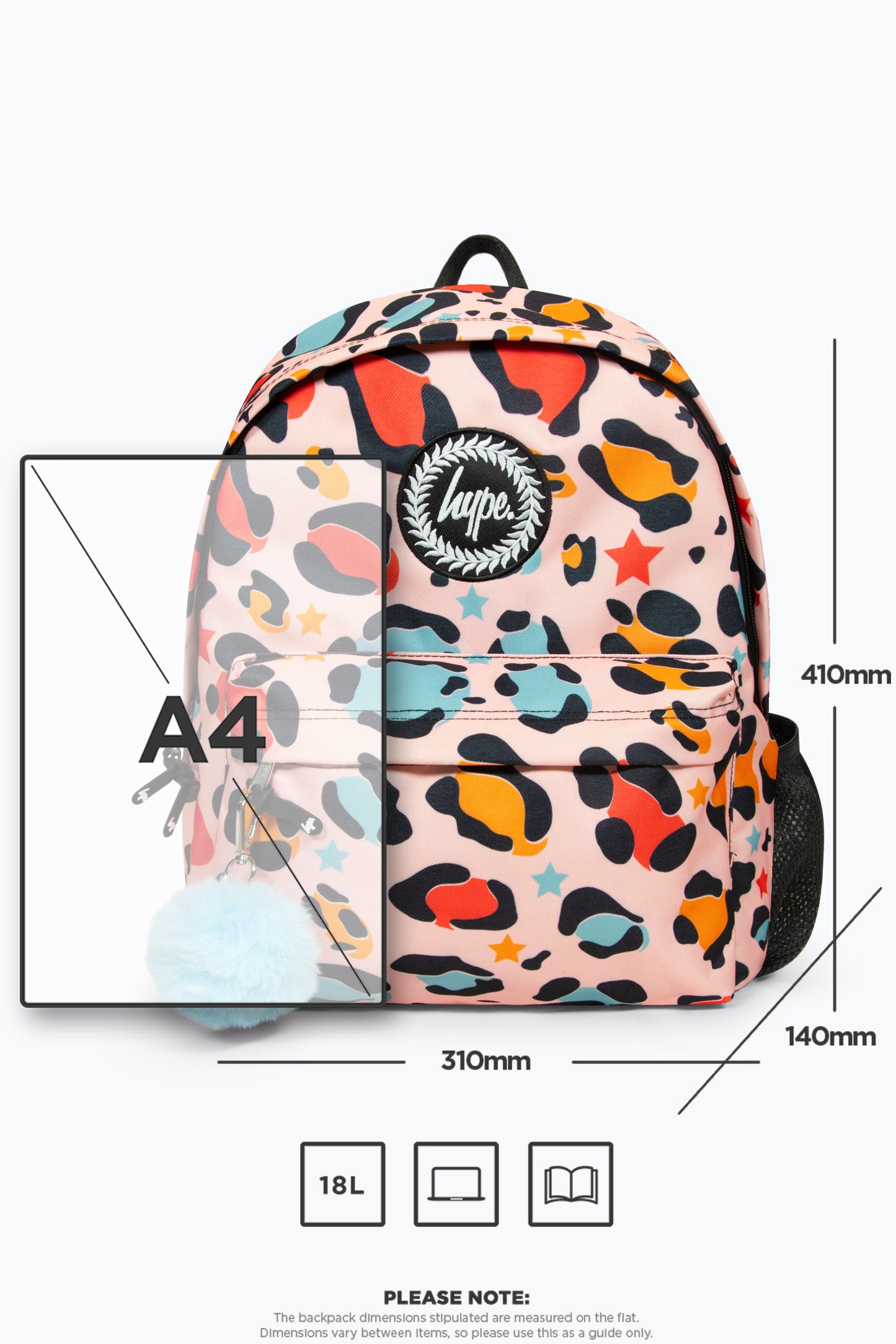 Hype Girls Iconic Peach Star Leopard Backpack