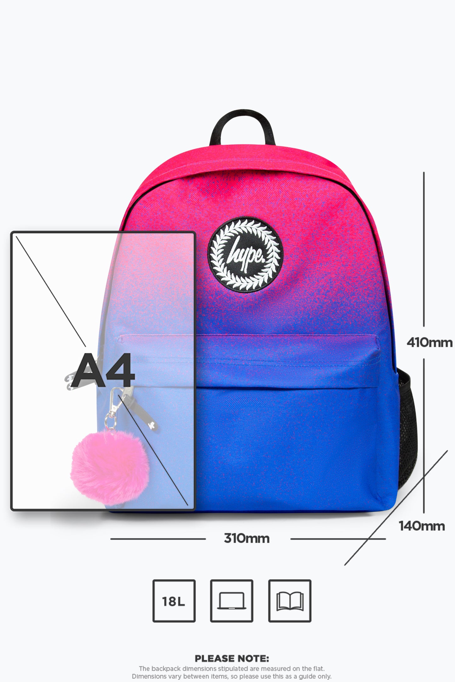 Hype Iconic Pink/Purple Fade Girls Backpack