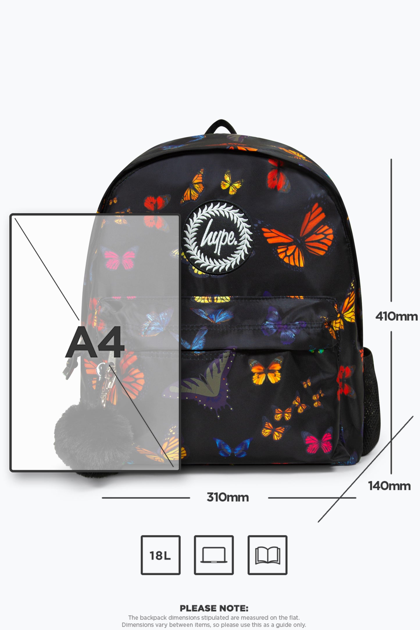 Hype Girls Iconic Black Butterfly Backpack