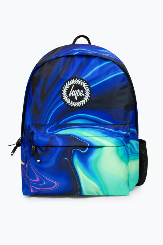 HYPE TEAL & BLUE MARBLE TWIRL BACKPACK