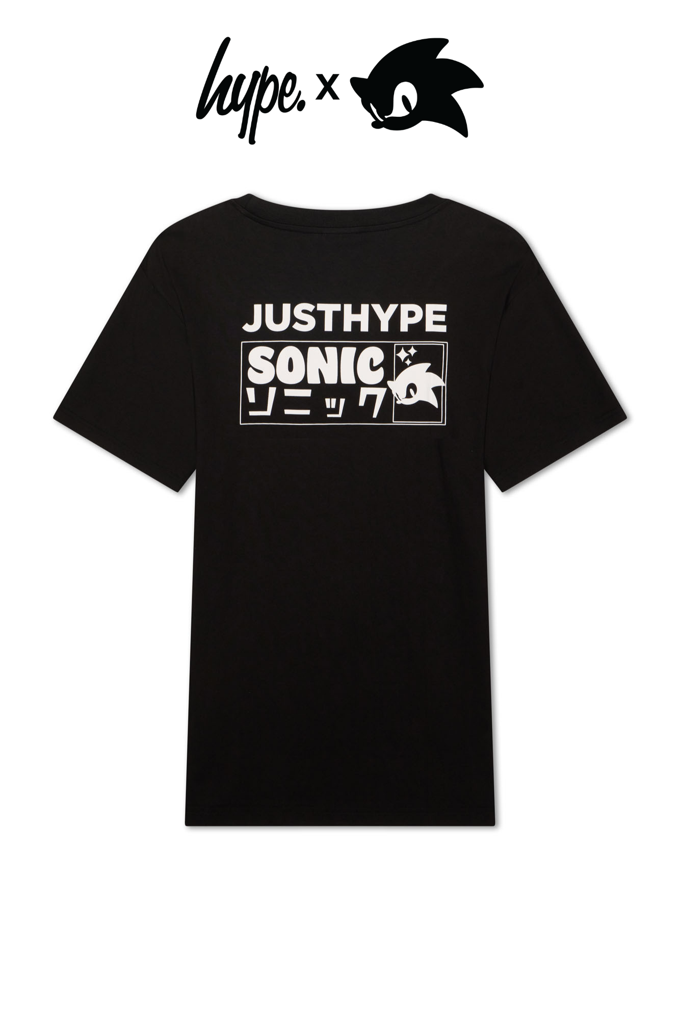 Hype x Sonic The Hedgehog™ Mens Black Retro Sonic T-Shirt