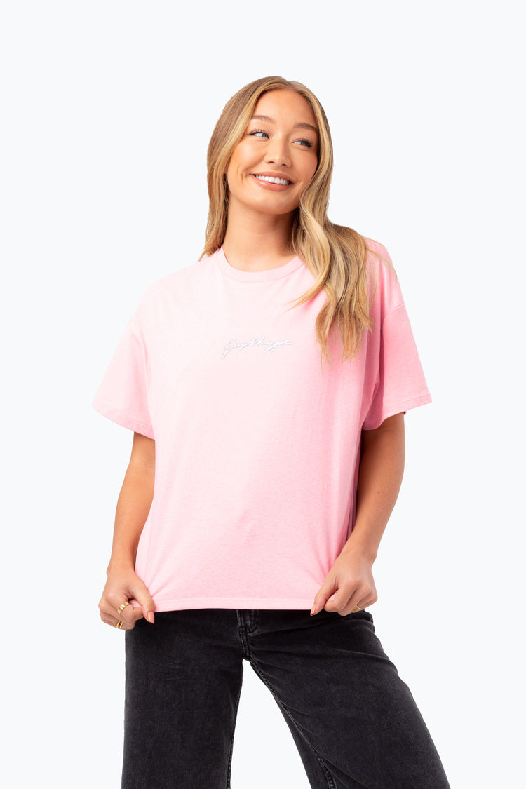 HYPE. WOMENS PINK SCRIBBLE T-SHIRT