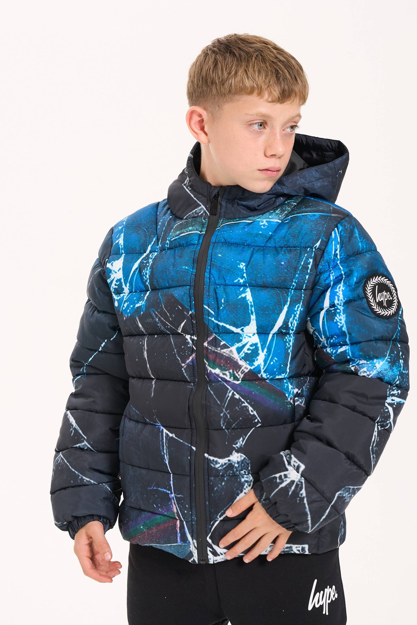 Hype Boys Black Smashed Padded Jacket