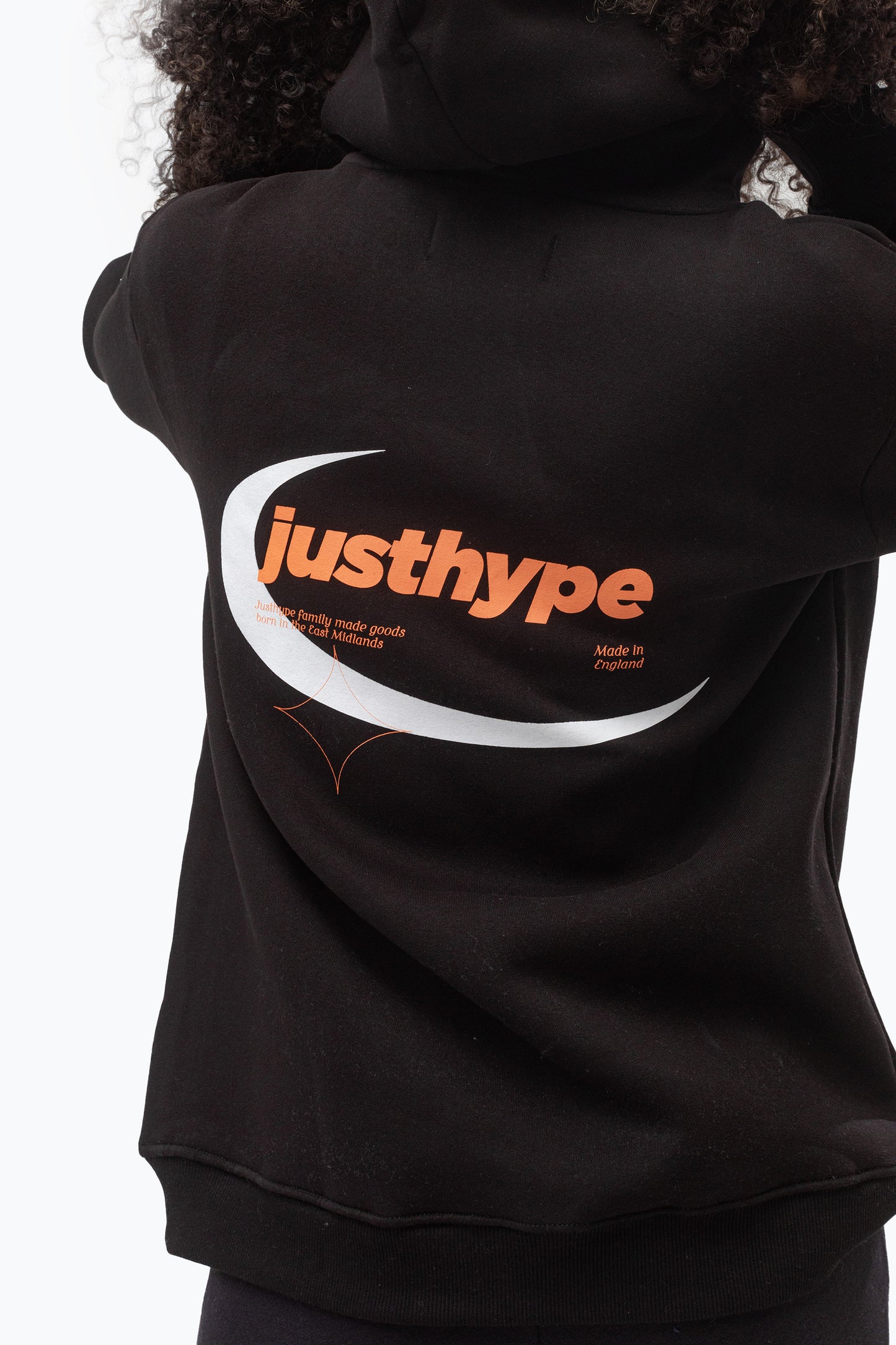 Justhype Womens Black Oval Cropped Hoodie