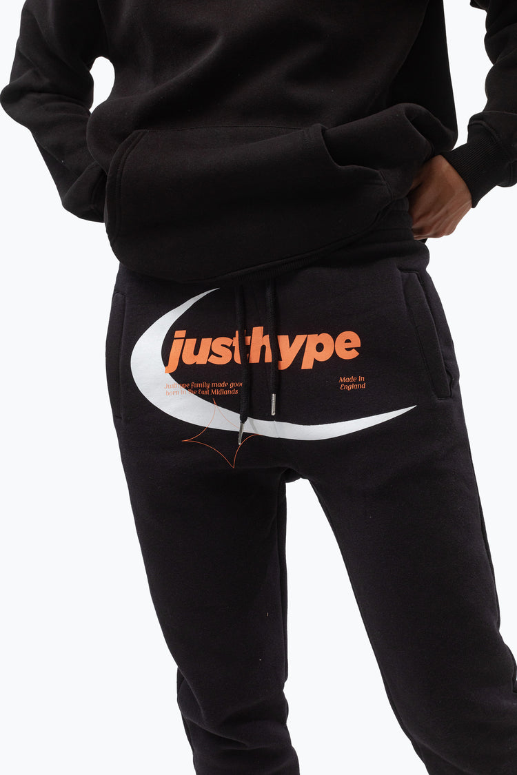 JUSTHYPE WOMENS BLACK OVAL SPORTS JOGGERS