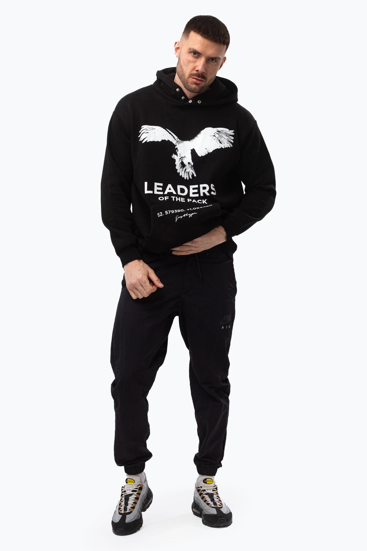 JUSTHYPE MENS BLACK LEADERS HOODIE