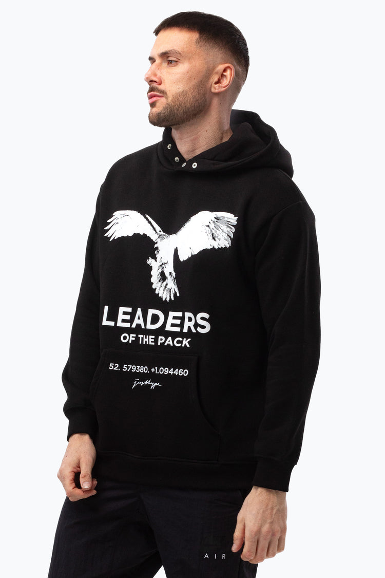 JUSTHYPE MENS BLACK LEADERS HOODIE