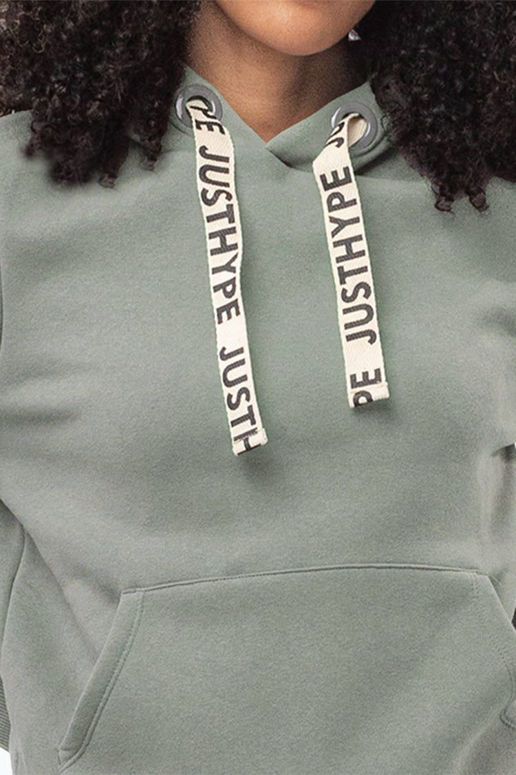 HYPE WOMENS GREEN DRAWSTRING HOODIE