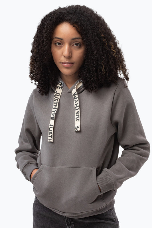 Hype Womens Dark Grey Drawstring Hoodie