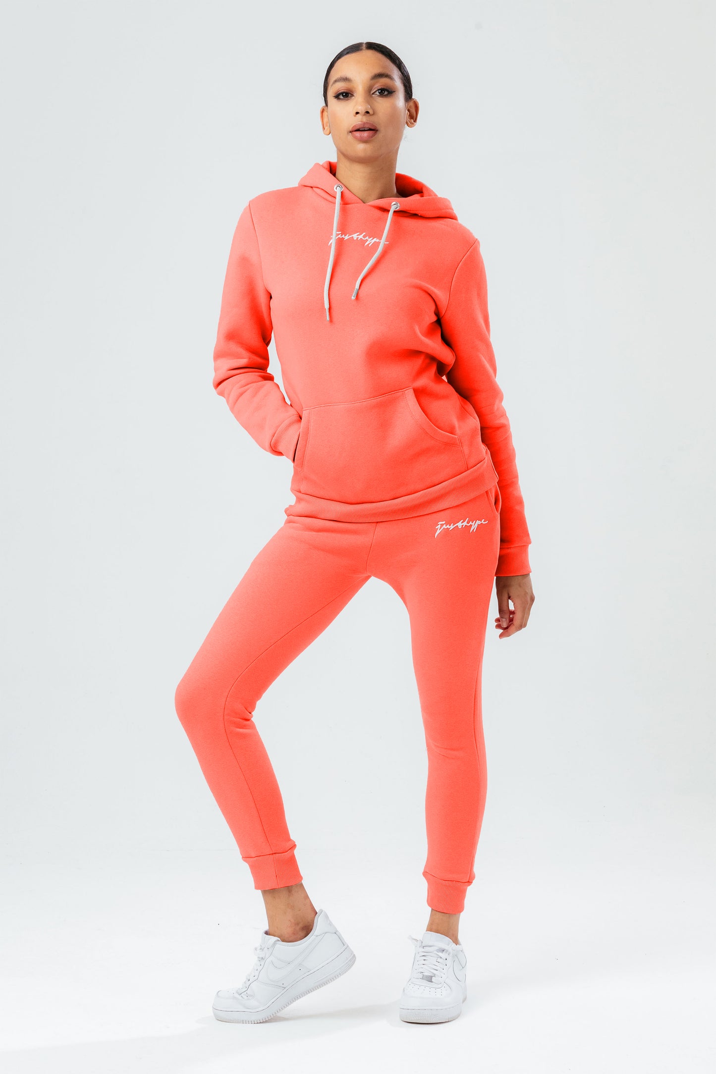 Hype Womens Coral Scribble Hoodie