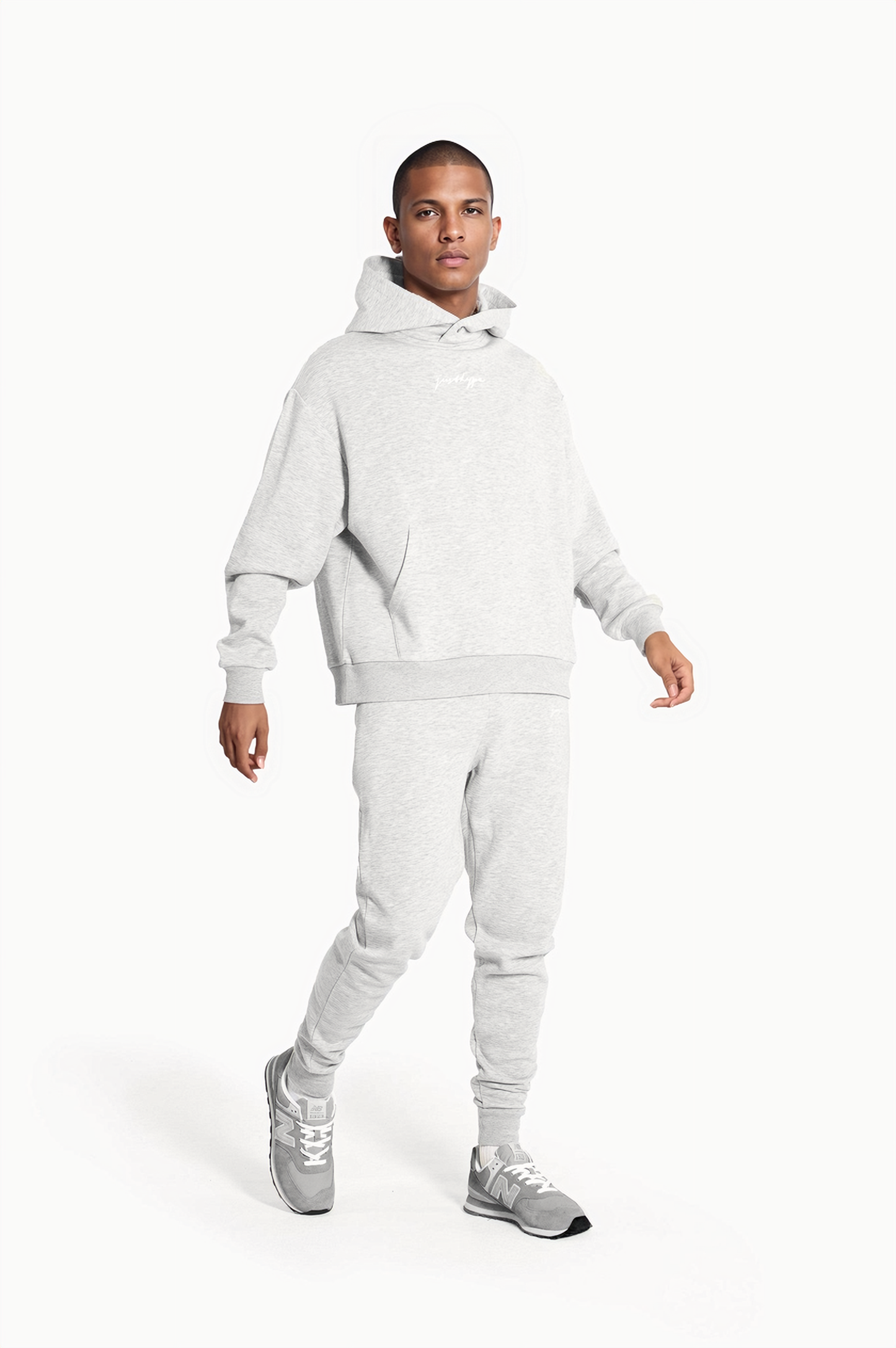 Hype Mens Grey Marl Scribble Boxy Hoodie