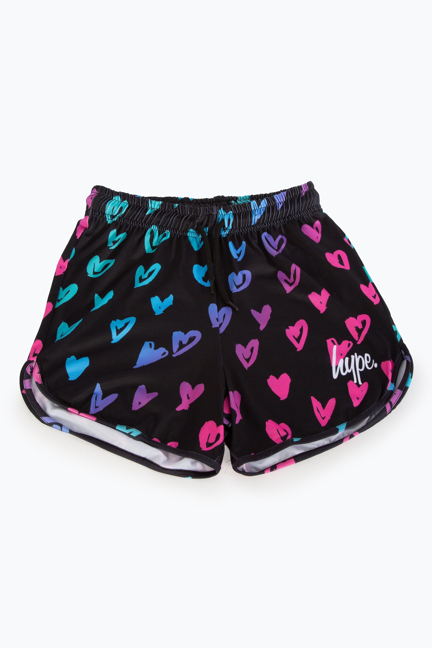 Hype Girls Scribble Heart Pink Script Shorts