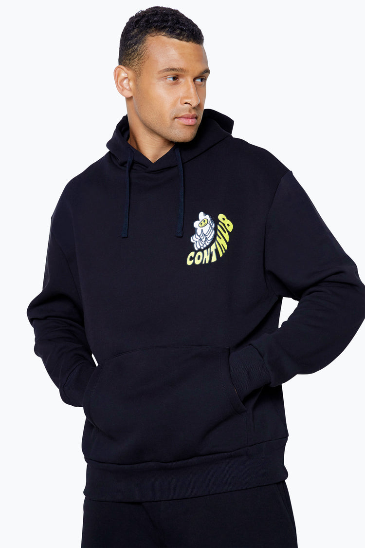 CONTINU8 UNISEX BLACK DONT PICK FLOWERS BOXY HOODIE