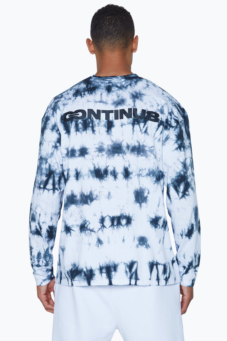 CONTINU8 UNISEX MONO TIE-DYE LONG SLEEVE BOXY T-SHIRT