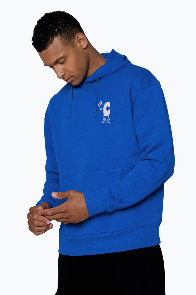 CONTINU8 UNISEX COBALT NOVELTY BOXY HOODIE