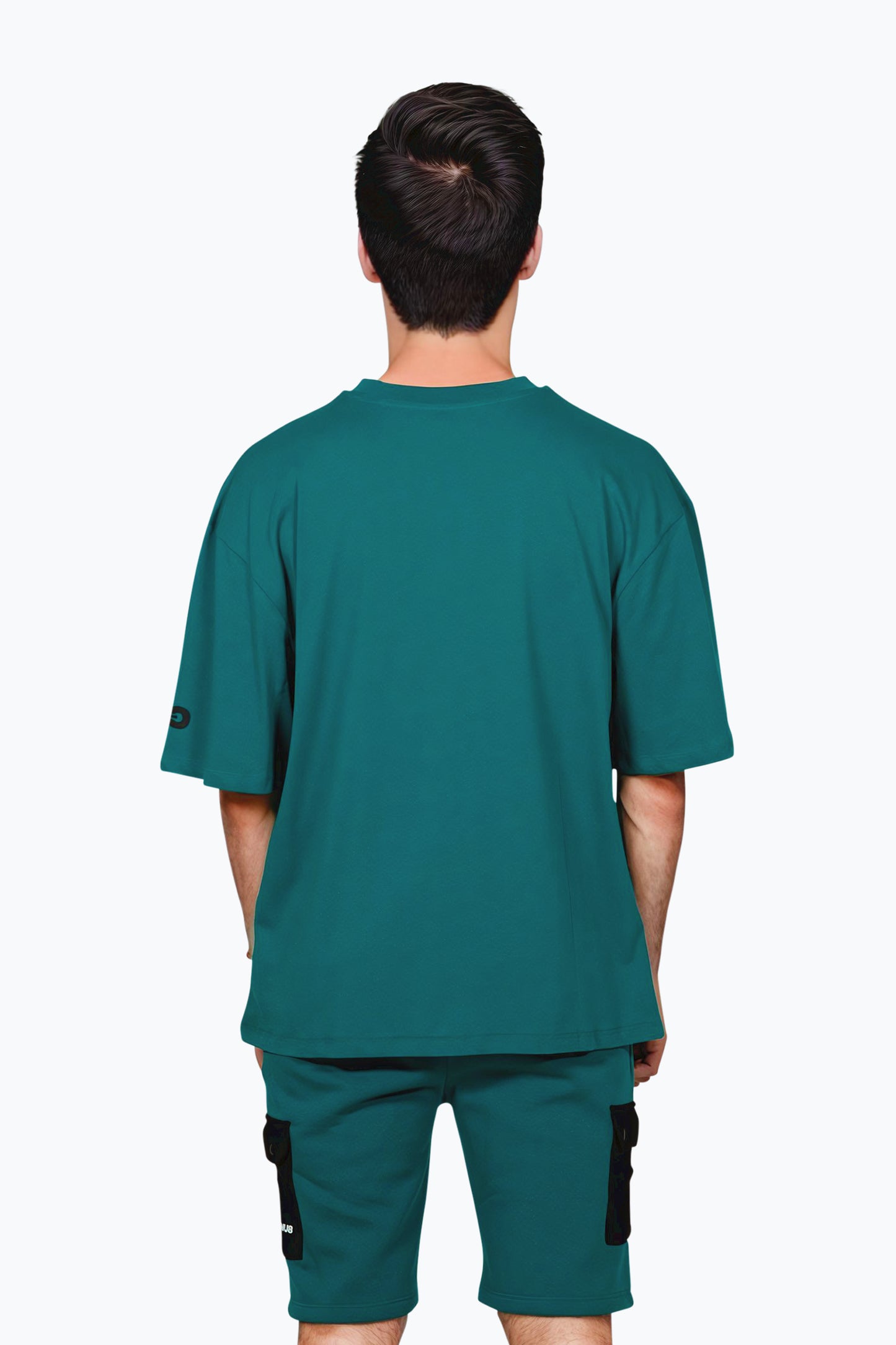 Continu8 Unisex Dark Teal Cargo Pocket Boxy T-Shirt