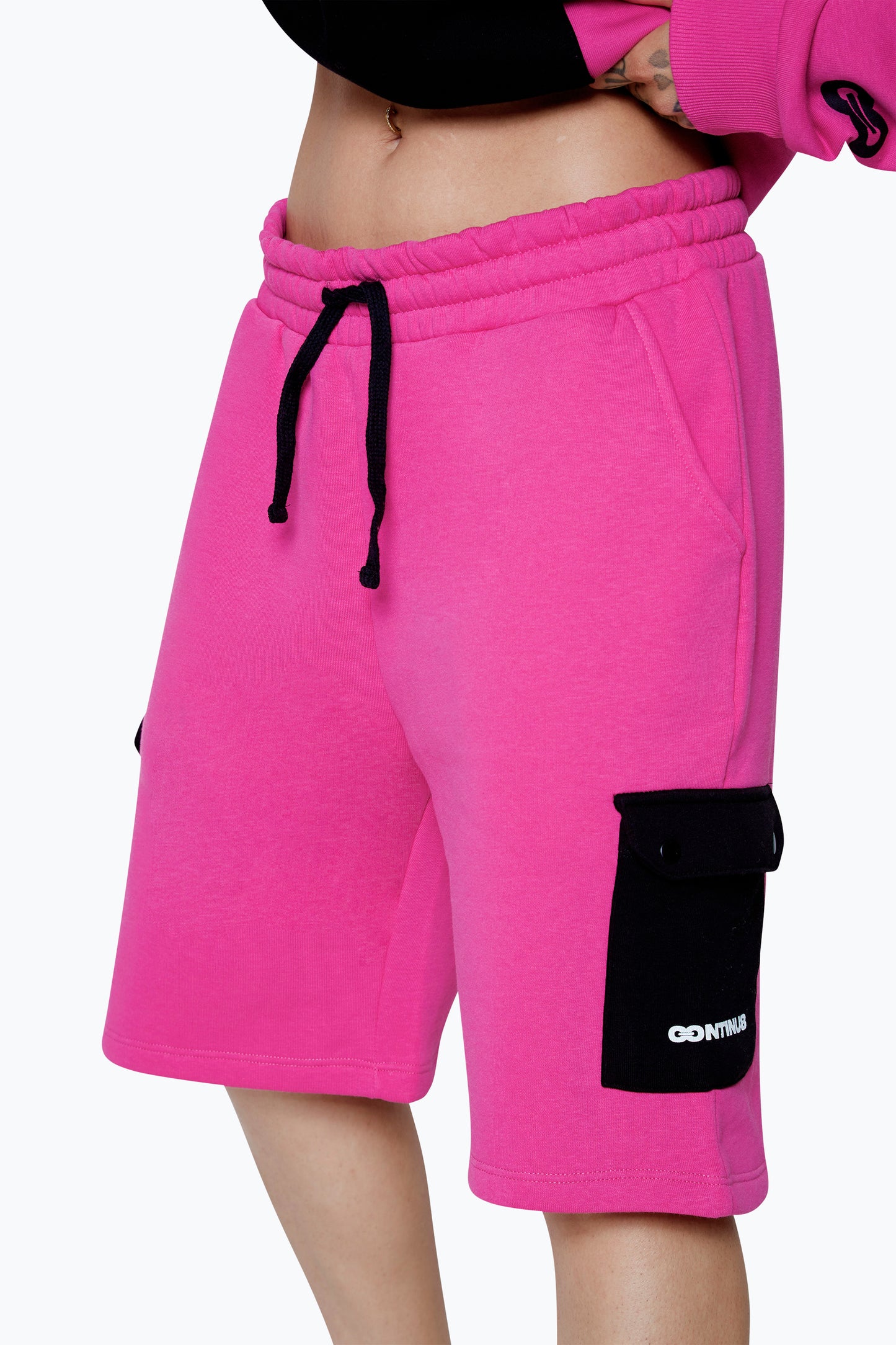 Continu8 Unisex Fuschia Cargo Pocket Shorts