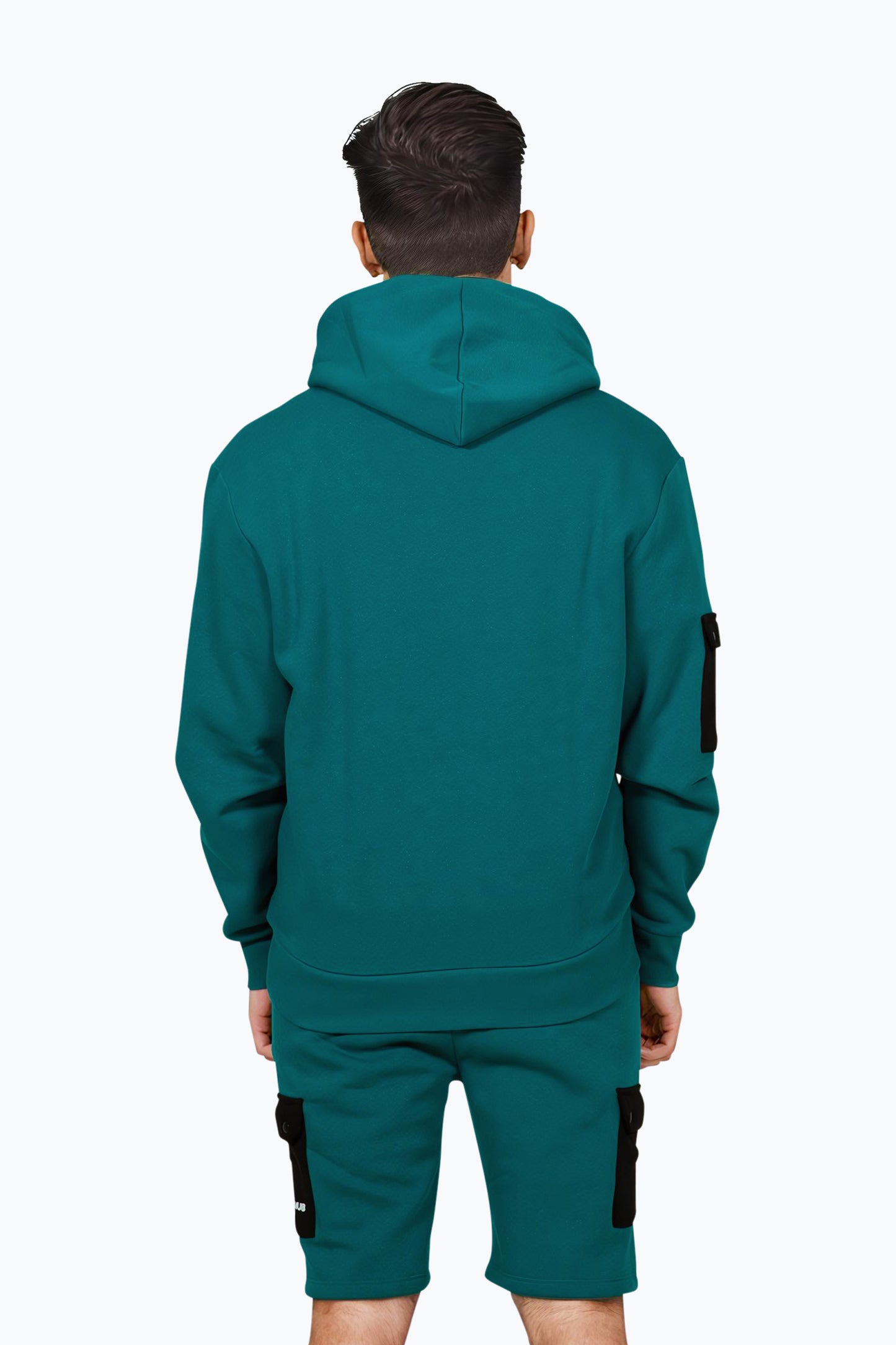 Continu8 Unisex Dark Teal Cargo Pocket Boxy Hoodie