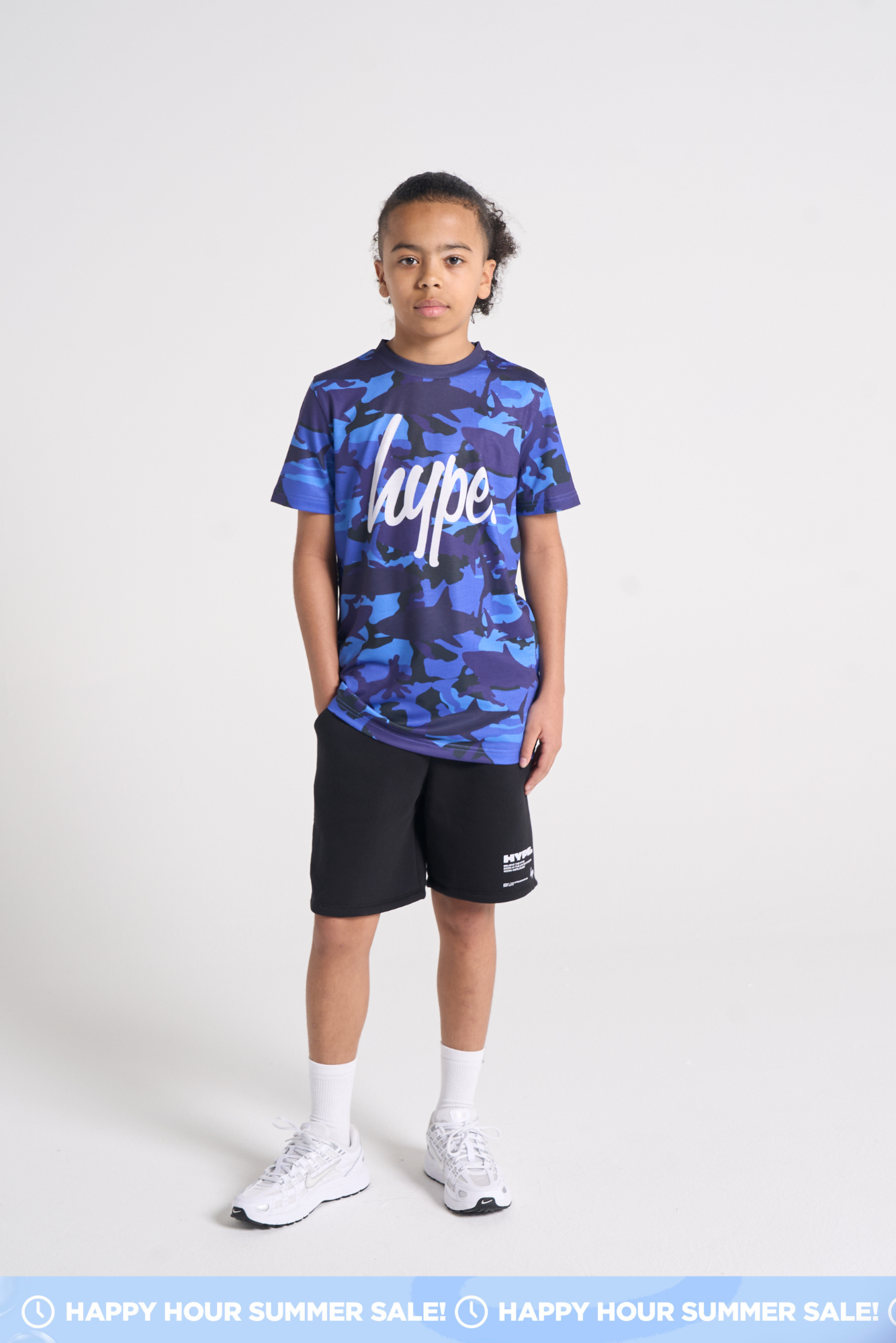 Hype Boys Navy Jaws Camouflage T-Shirt