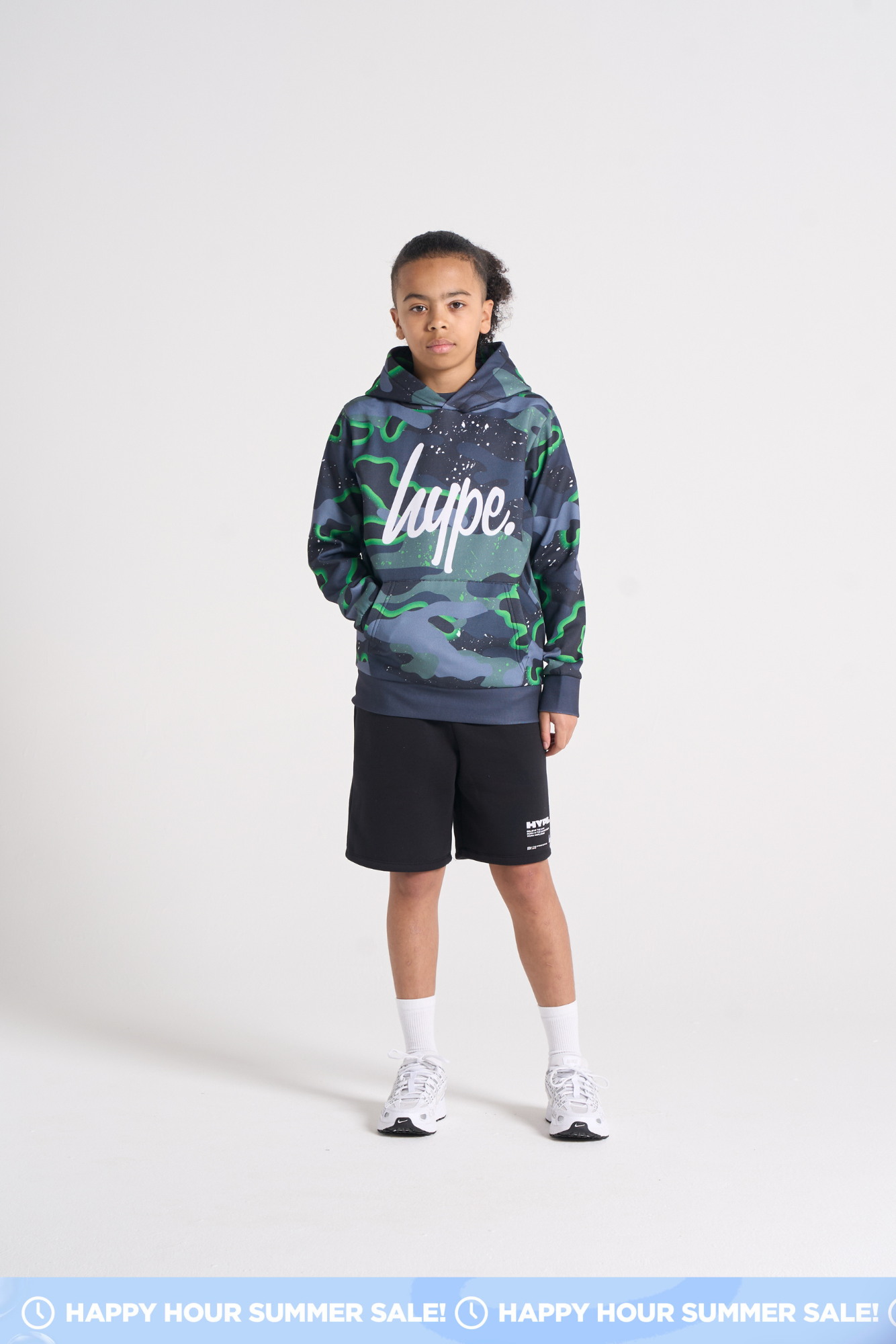 Hype Boys Green Neon Camouflage Hoodie
