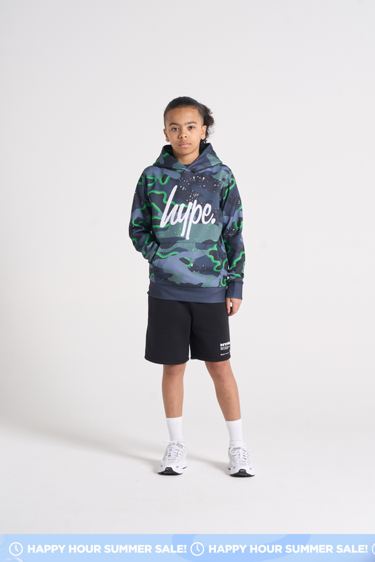 Hype Boys Green Neon Camouflage Hoodie