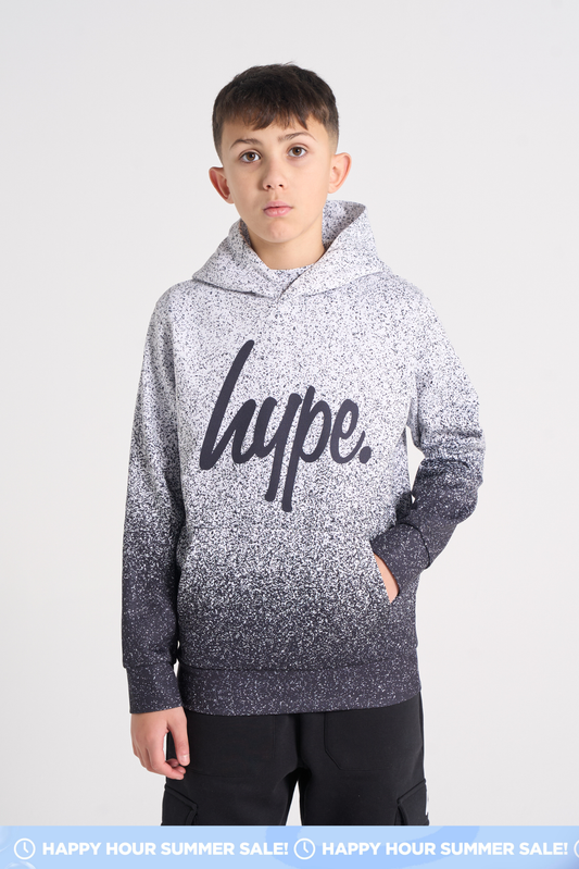 Hype Boys Black/White Speckle Fade Hoodie
