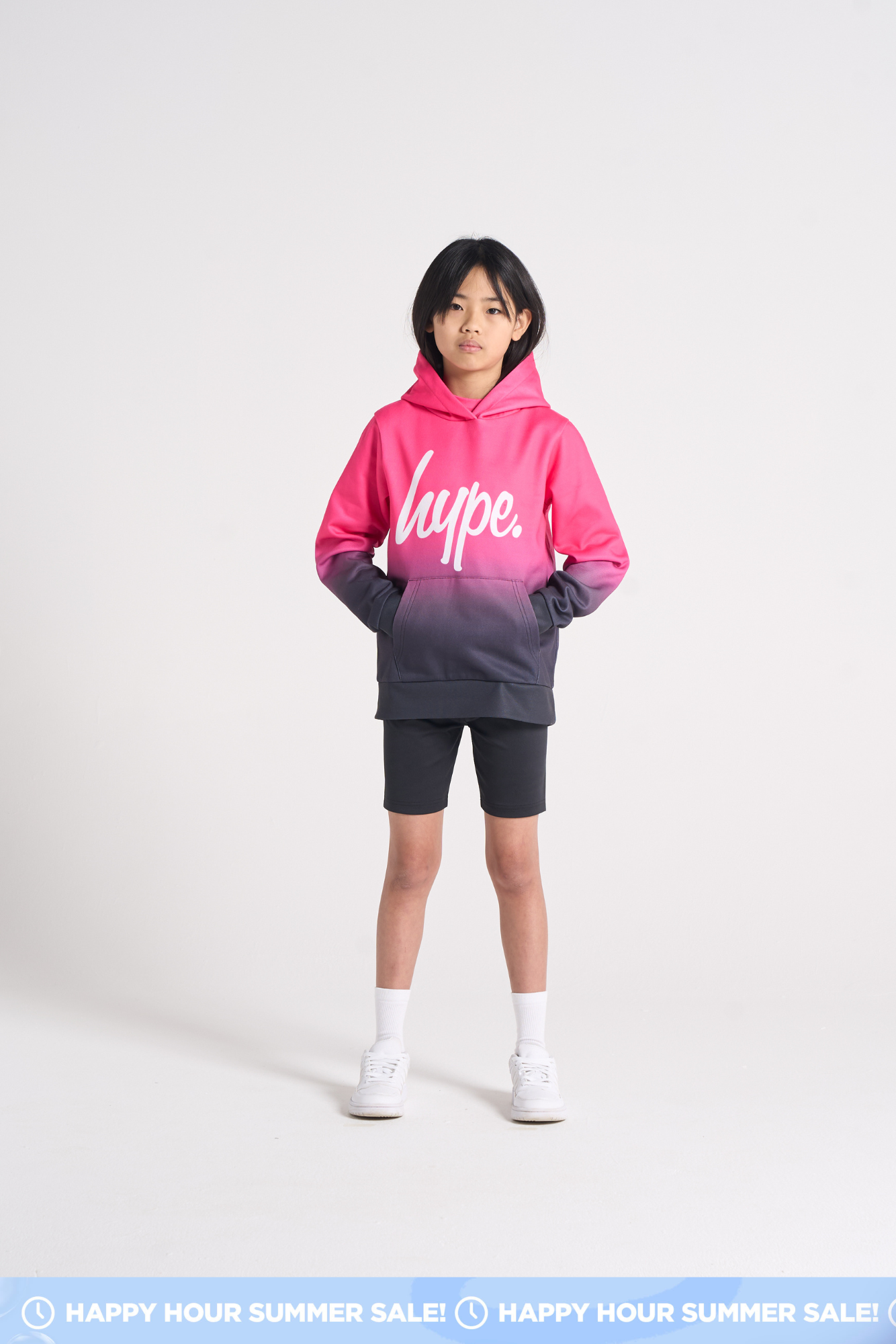 Hype Girls Pink/Black Fade Hoodie