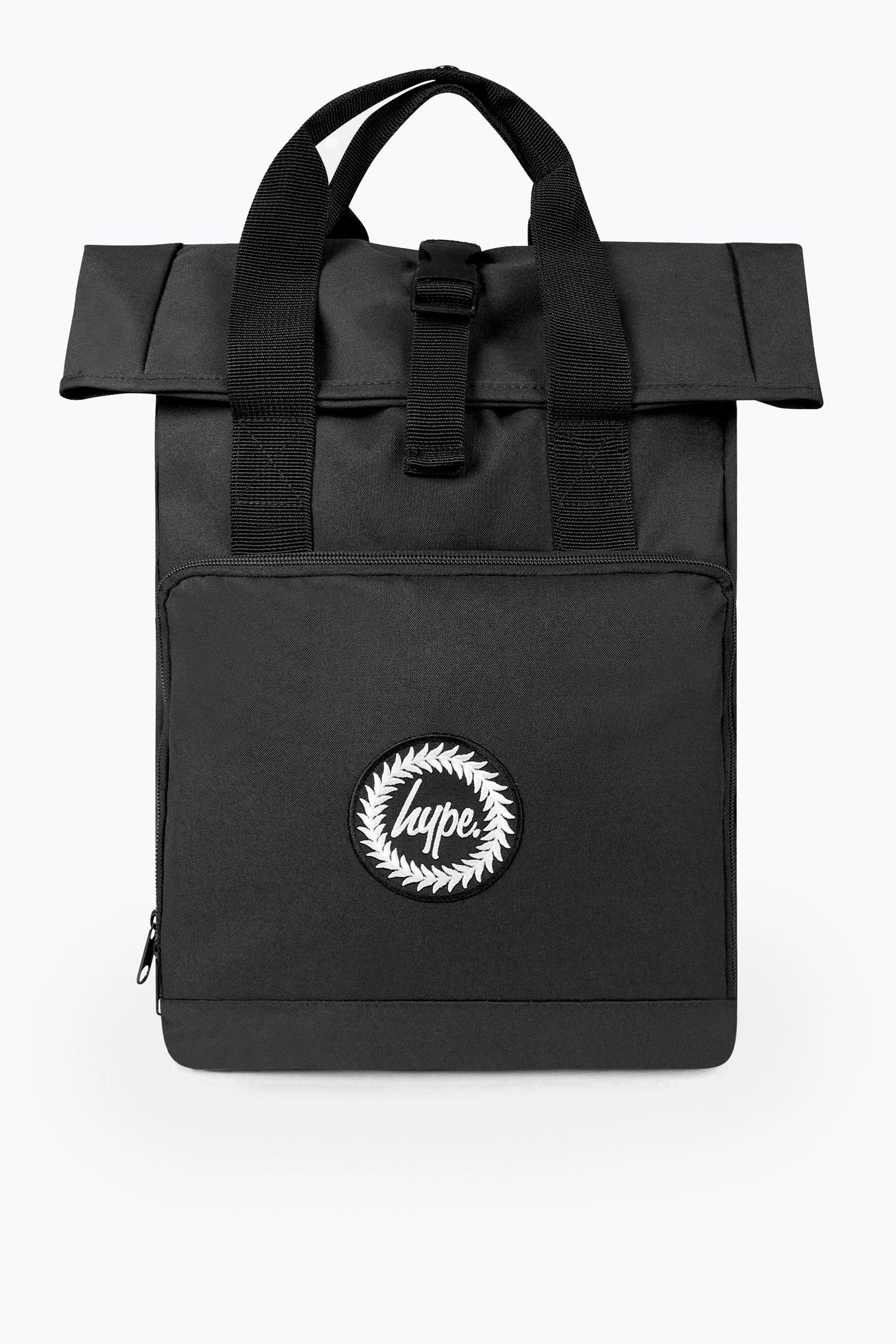 Hype Black Twin Handle Roll-Top Backpack