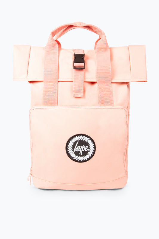 HYPE BLUSH PINK TWIN HANDLE ROLL-TOP BACKPACK