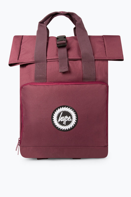 HYPE BURGUNDY TWIN HANDLE ROLL-TOP BACKPACK