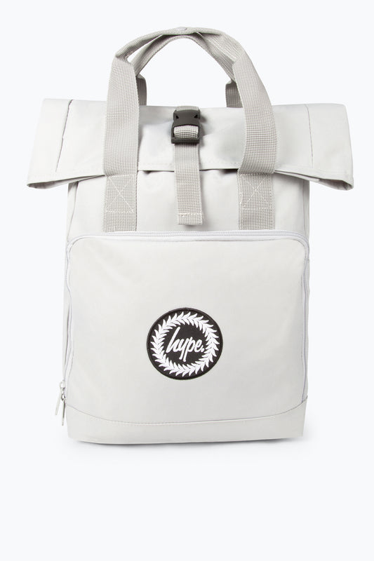 HYPE LIGHT GREY TWIN HANDLE ROLL-TOP BACKPACK