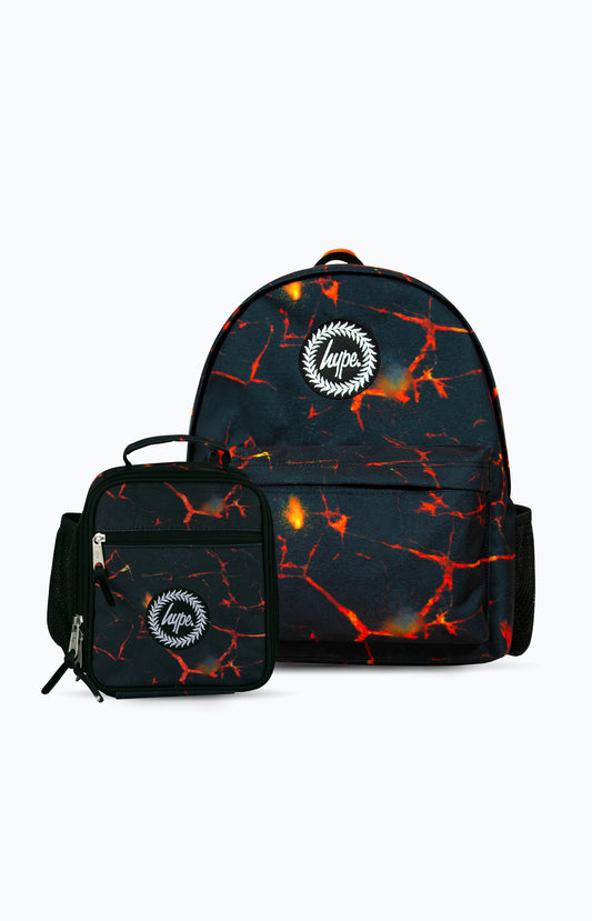 Hype Unisex Multi Black Lava Backpack & Lunch Bag Bundle