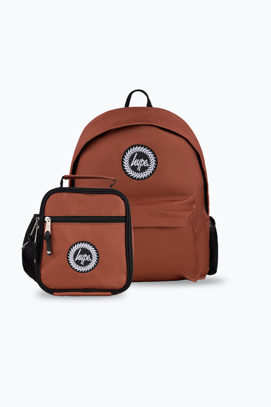 Hype Unisex Chestnut Umber Backpack and Lunch Bag Bundle