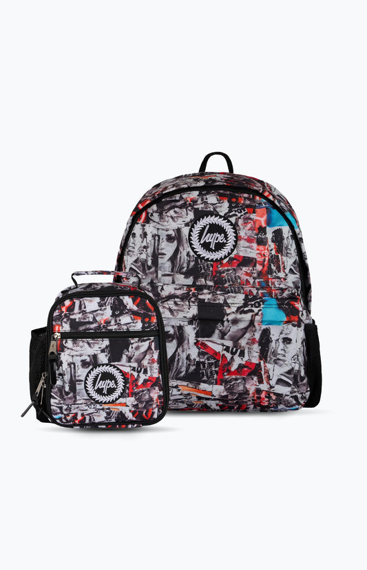 Hype Unisex Multi Magazine Tear Backpack & Lunch Bag Bundle