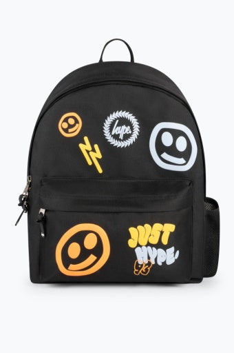 Hype Kids Black Smiley Icon Iconic Backpack