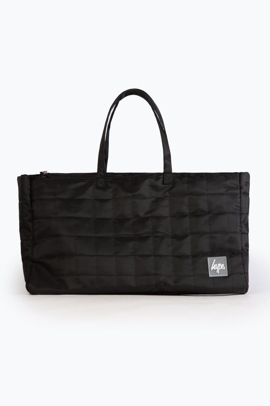 Hype Unisex Black Quilted Tote Bag