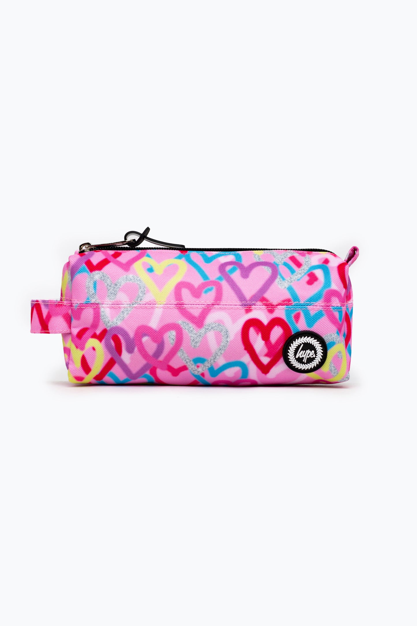 Hype Graffiti Hearts Pink Pencil Case Front Side