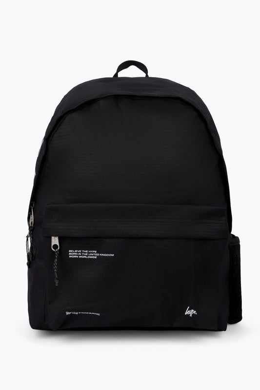 Hype Unisex Black Ripstop Tech Backpack