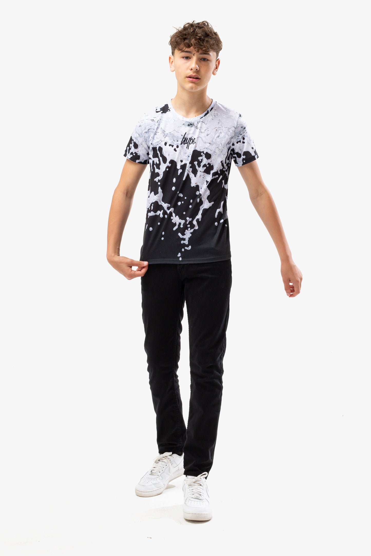 Hype Boys Black Mono Splat T-Shirt