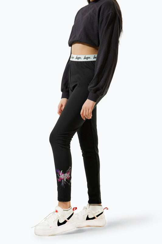 Hype Girls Black Fade Butterfly Leggings