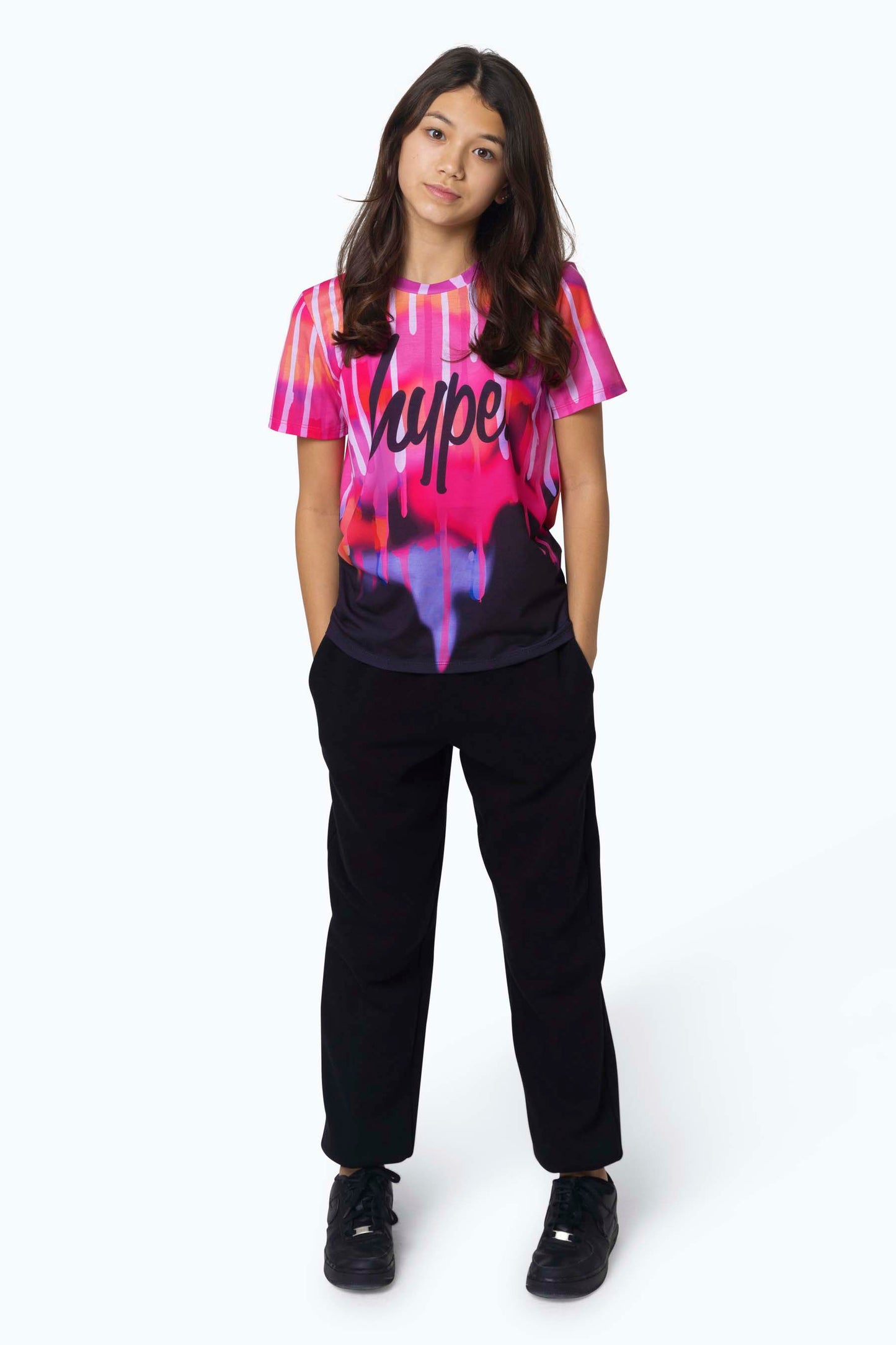 Hype Girls Black Camo Drips T-Shirt