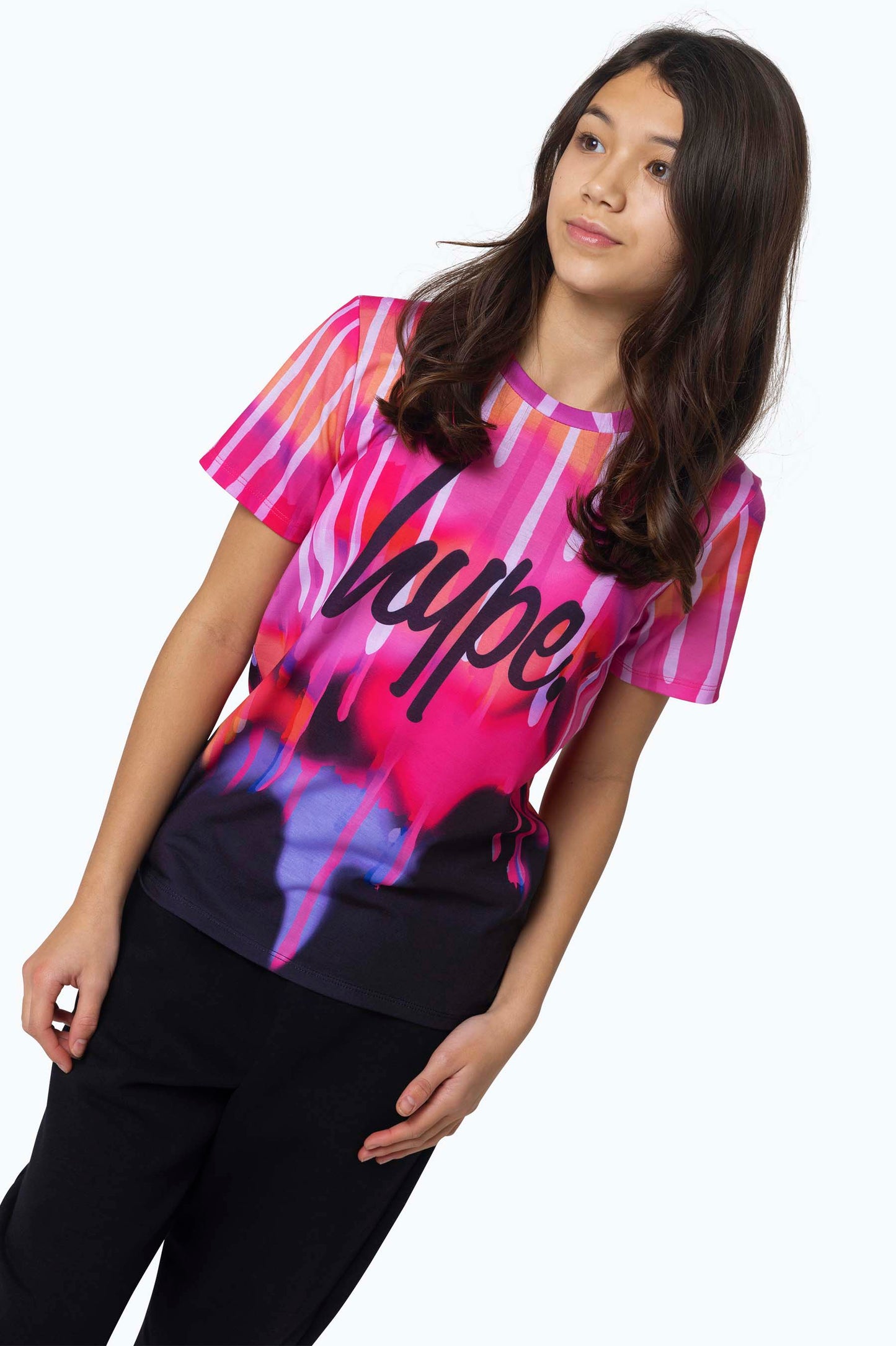 Hype Girls Black Camo Drips T-Shirt